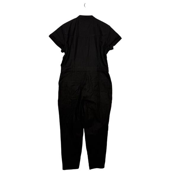 NEW Outerknown Jenson Jumpsuit Size L Black Utility Snap Button Short Sleeve - Picture 5 of 14
